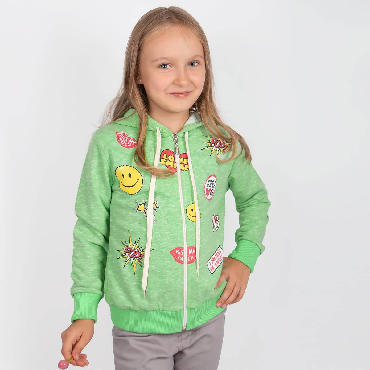 Кофта Narmini "Smile" зелёная для девочки