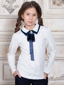 Блузка Соль&Перец длинный рукав с брошью