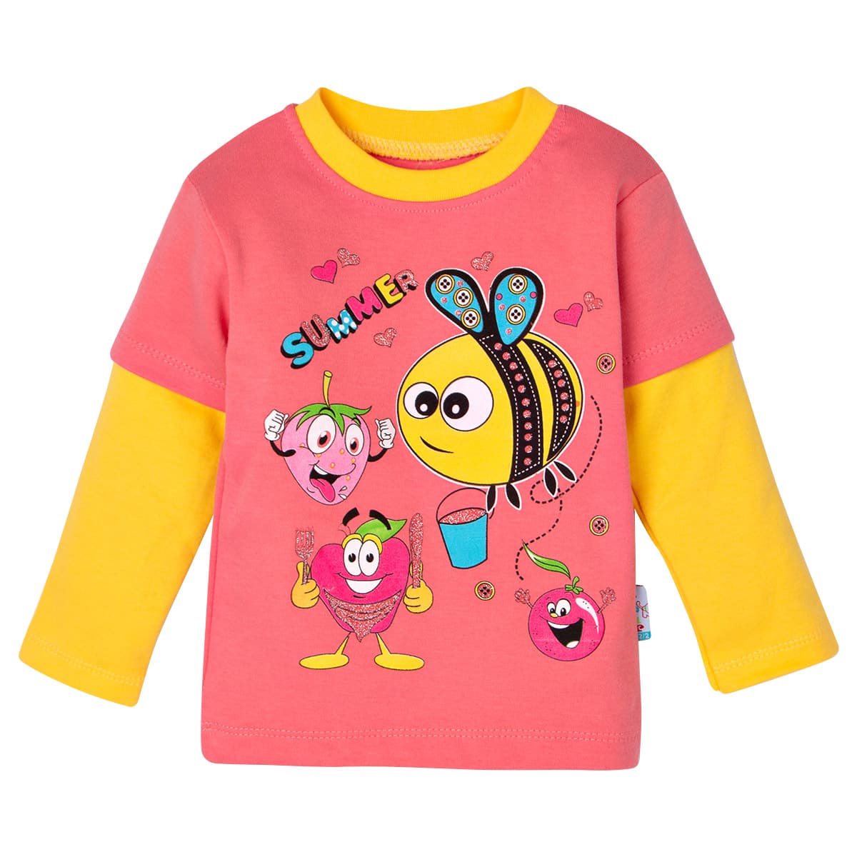 Лонгслив Kipir Bee персиковый для девочки