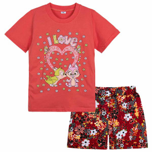 Комплект Adik 5-8 "I love" коралловый для девочки