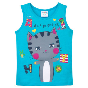 Майка Shishco Perfect Day голубая для девочки