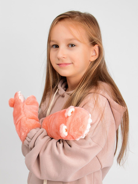 Варежки детские меховые на шнурке Kim Lin