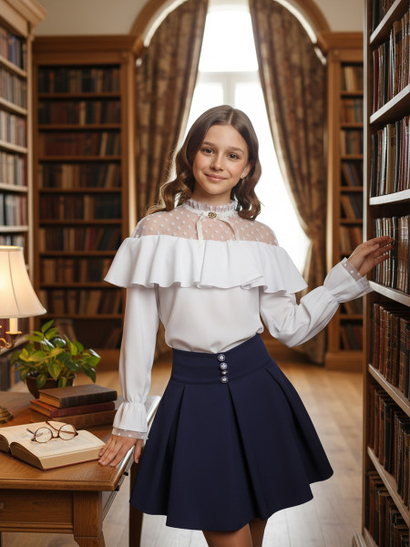 Блузка для девочки длинный рукав Соль&Перец