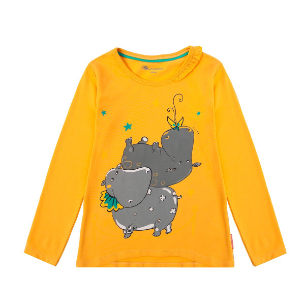 Лонгслив KOGANKIDS Бегемотики для девочки